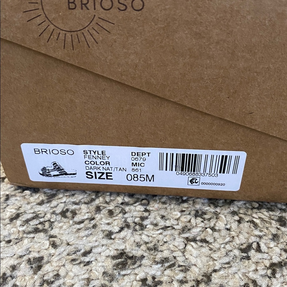 Brioso Fenney Brown Woven Double Buckle Banded Platform Slide Sandal, worn 5x - Picture 2 of 12